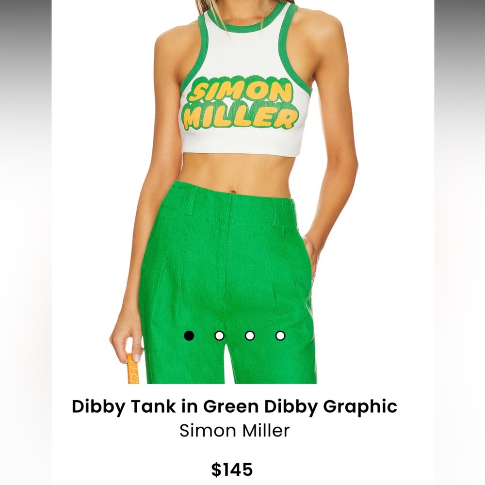 Simon Miller Green & White Dibby Tank Top
